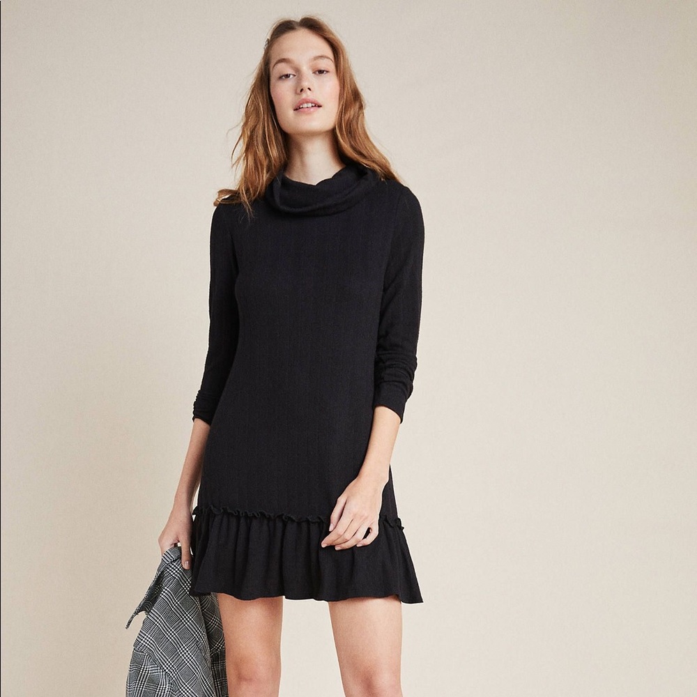 Anthropologie Shea Cowl Neck Tunic, Black M